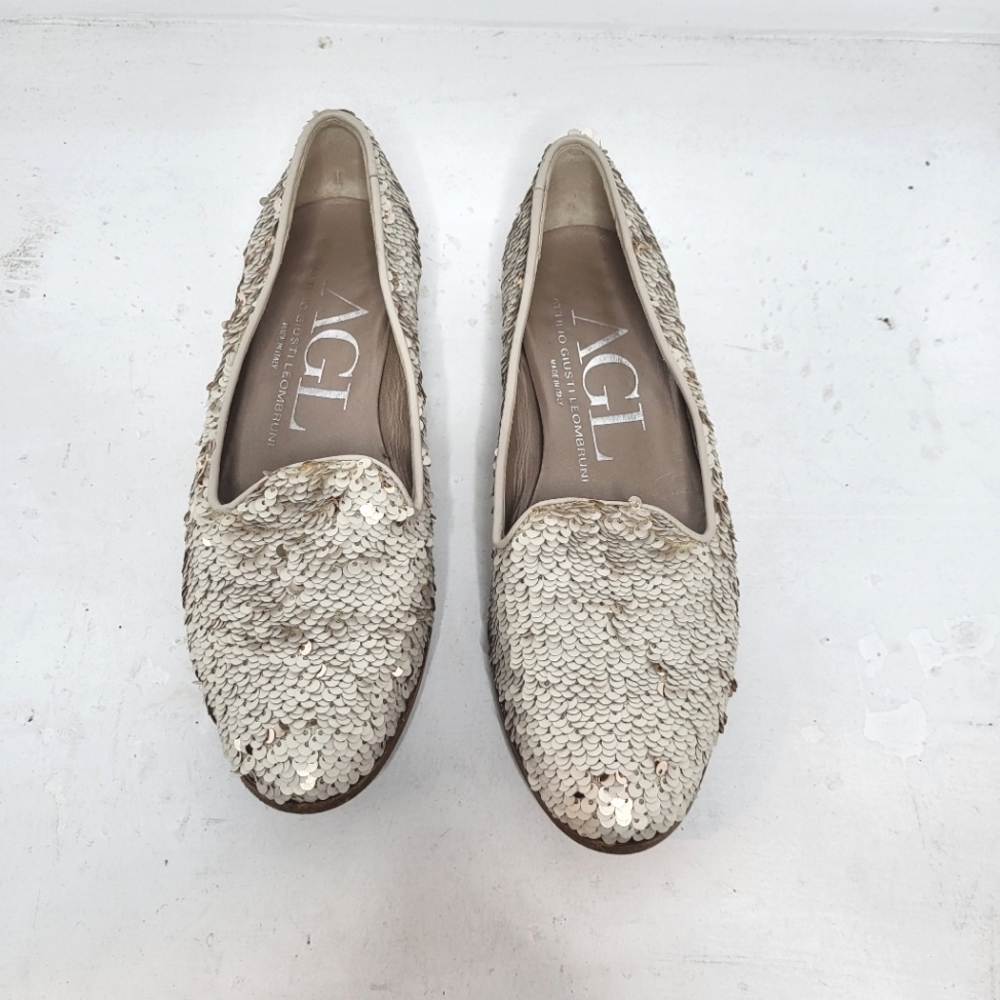 Attilo Giusti Leombruni AGL Made in Italy Sequin Loafer Size 36